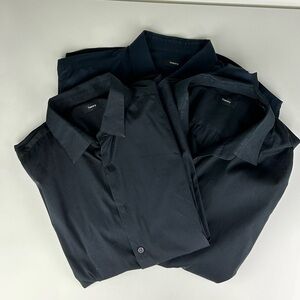 THEORY MENS BUNDLE BLACK AND DARK NAVY XXL BUTTON SHIRTS